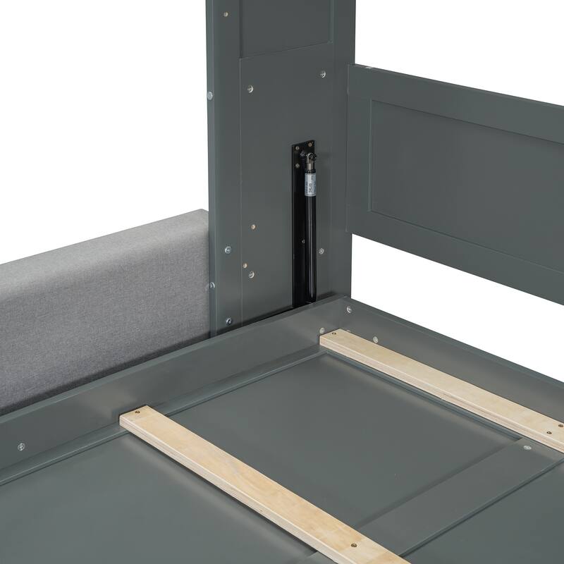 Queen Size Murphy Bed Wall Bed with Sofa and Shelves