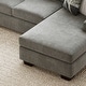 preview thumbnail 8 of 13, Roundhill Furniture Arden L-Shaped Convertible Living Room Sofa Chaise with Floating Ottoman, Posh Gray - 7'6" x 9'6"