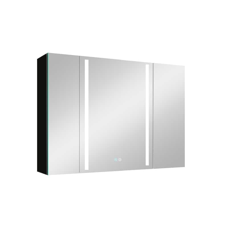 40 in.W x 30 in. H Aluminum Surface Mounted LED Medicine Cabinet with Doors and Mirrors - 40'' X 30''