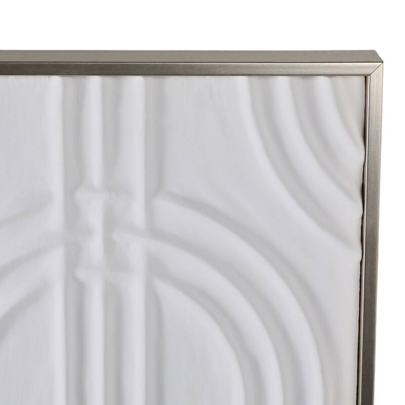 Decorative Geometric Canvas Wall Decor - 40", Black & Cream