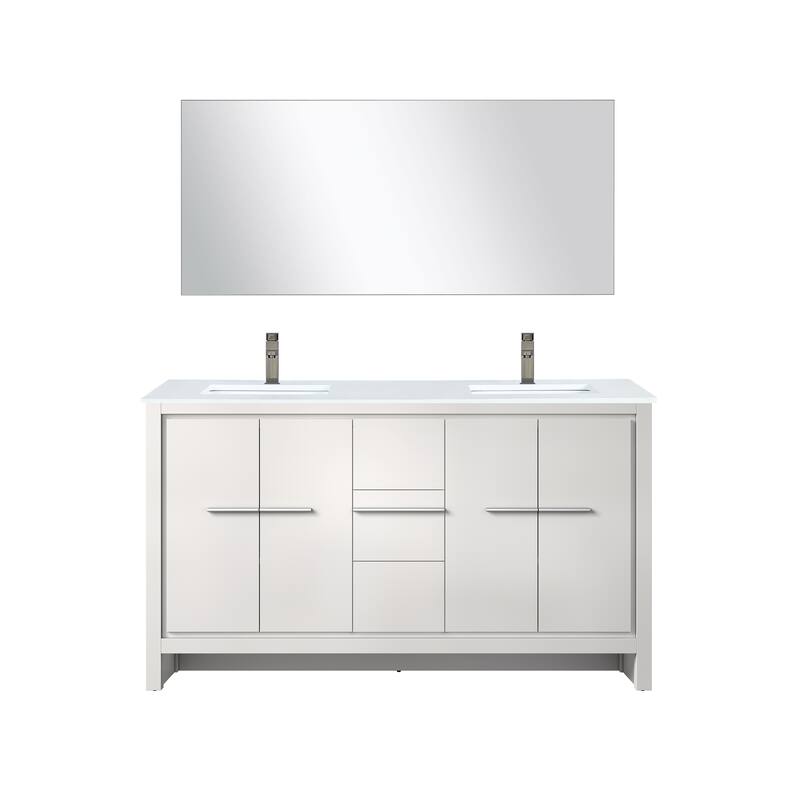 Lafarre Bath Vanity with Quartz Top, Sink, Mirror and Chrome Faucet