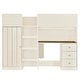 preview thumbnail 7 of 8, Guardrails Loft Bed, Full Size Multifunctional Wood Loft Bed with Desk, Storage Bed Frame with Wardrobe, Drawers, Shelves,Beige