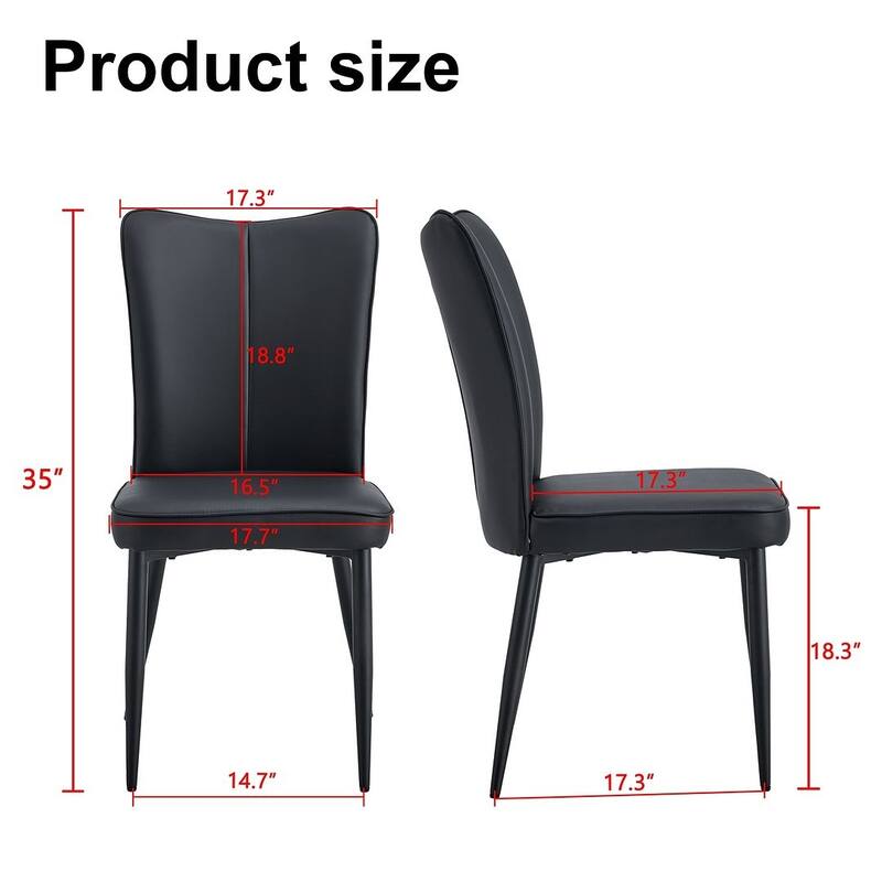 Modern PU Leather Minimalist Dining Chairs Set of 4
