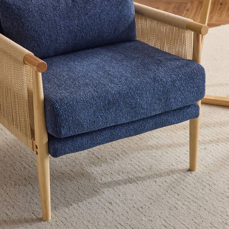 Chenille Accent Chair with Pillow