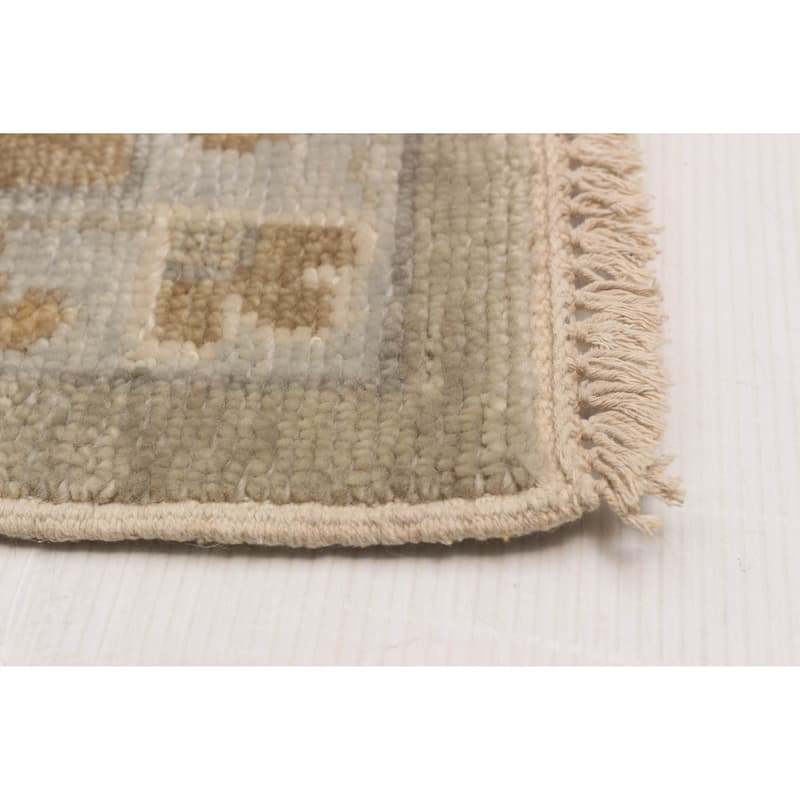 ECARPETGALLERY Hand-knotted Oushak Light Grey Wool Rug - 8'1 x 9'11