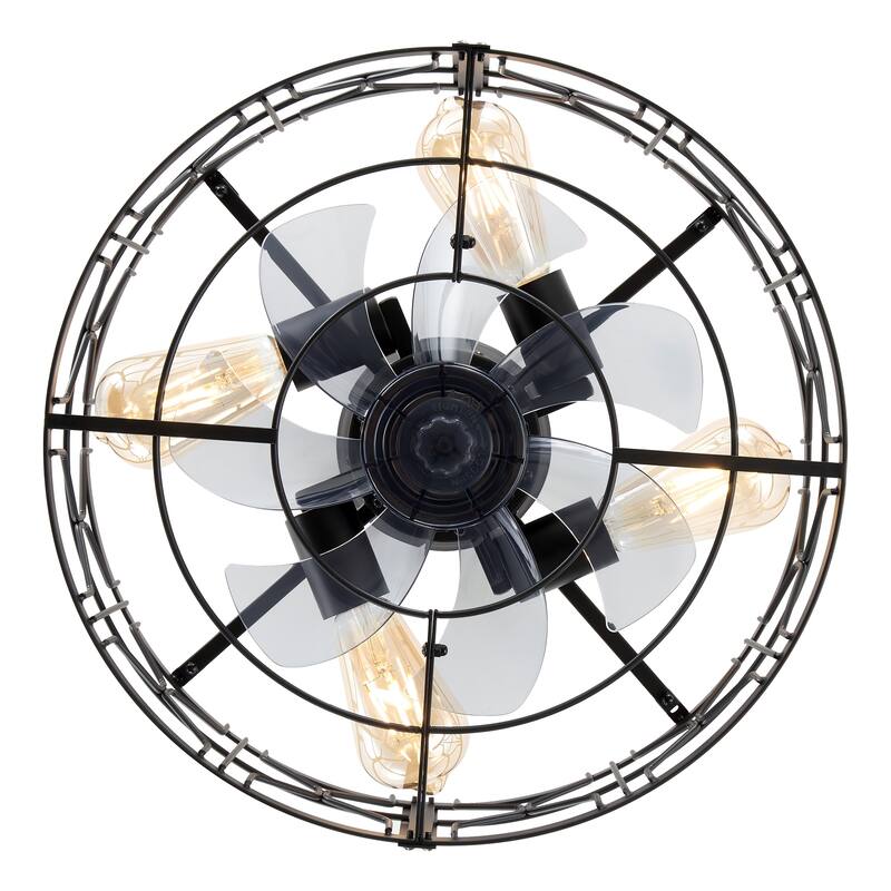 16.5-in Black Chandelier Ceiling Fan with Remote Light(7-blade)