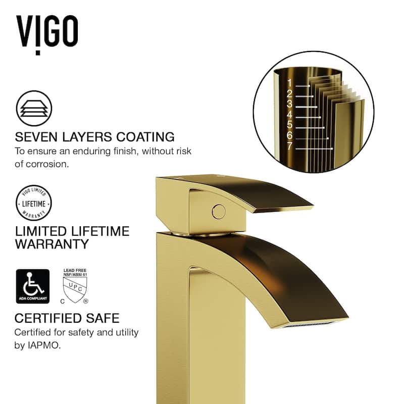 VIGO Satro 7" H Single Handle Single Hole Bathroom Faucet