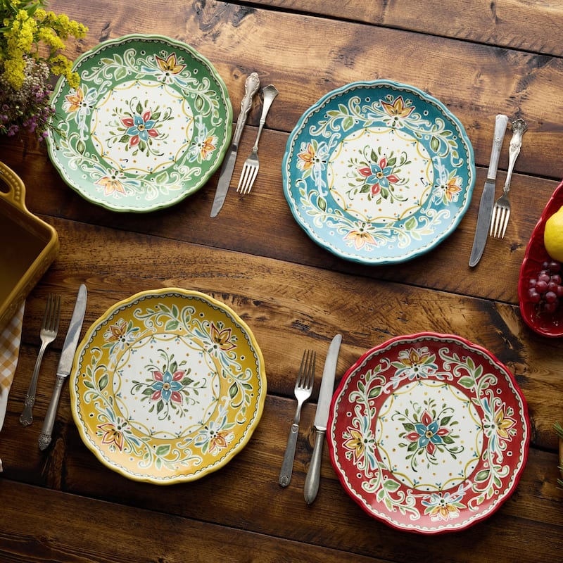 Certified International Provence 11" Dinner Plates,Set of 4 Assorted Designs - 11'' W x 11'' D x 1.125'' H