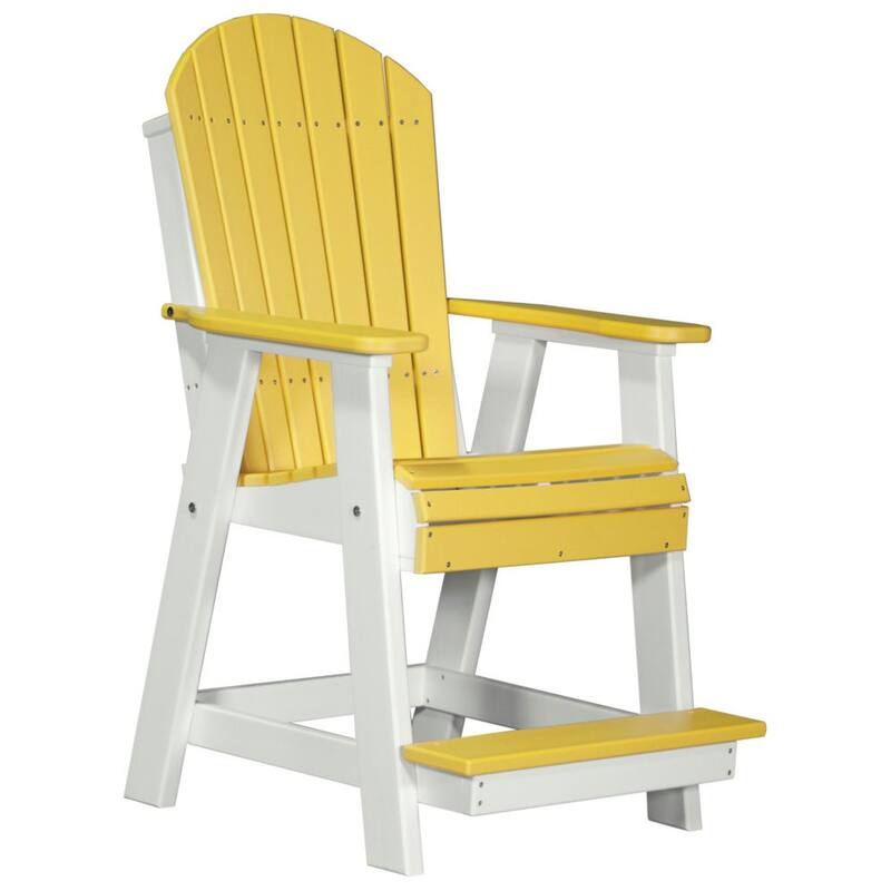 Poly Lumber Adirondack Balcony Chair - Yellow & White