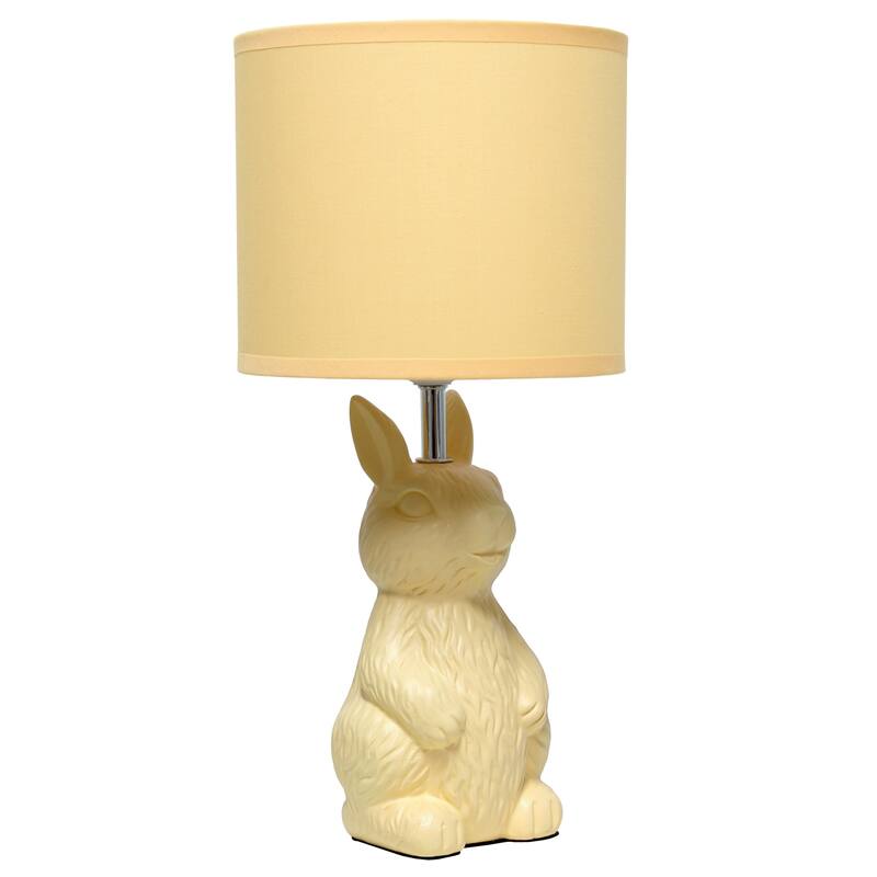 16.33 in. Yellow Finish Table Lamp with Yellow Shade, Sturdy Table Lamp for Living Rooms and Bedrooms