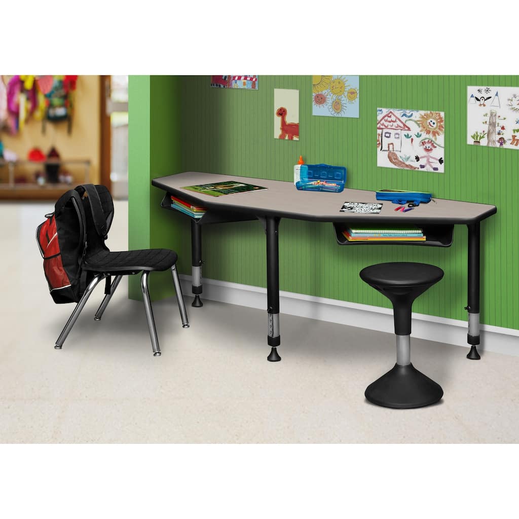 60" Student Desk with Storage - Maple Finish - Ideal for Home or Classroom