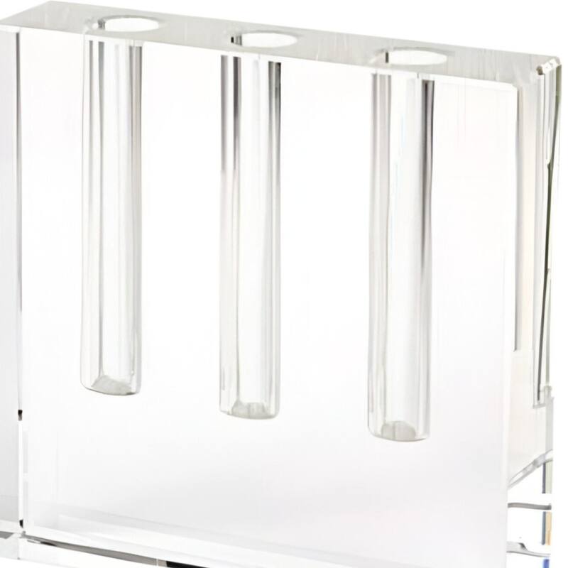 HomeRoots 7" Clear Crystal Clear Square Table Vase