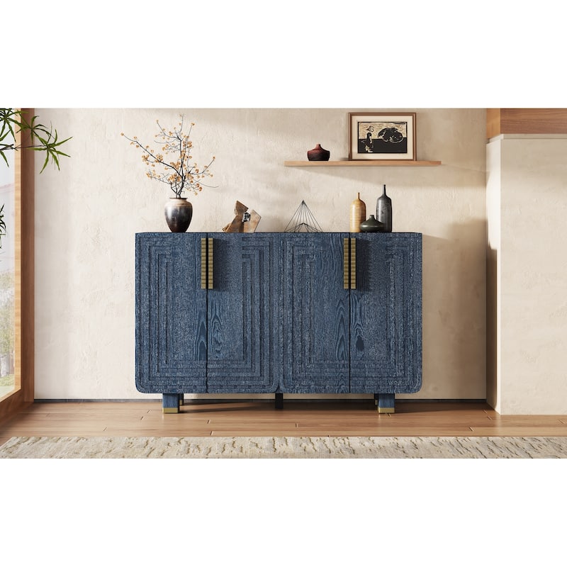 Sideboard with 4-Door and Adjustable Shelves - Antique Navy