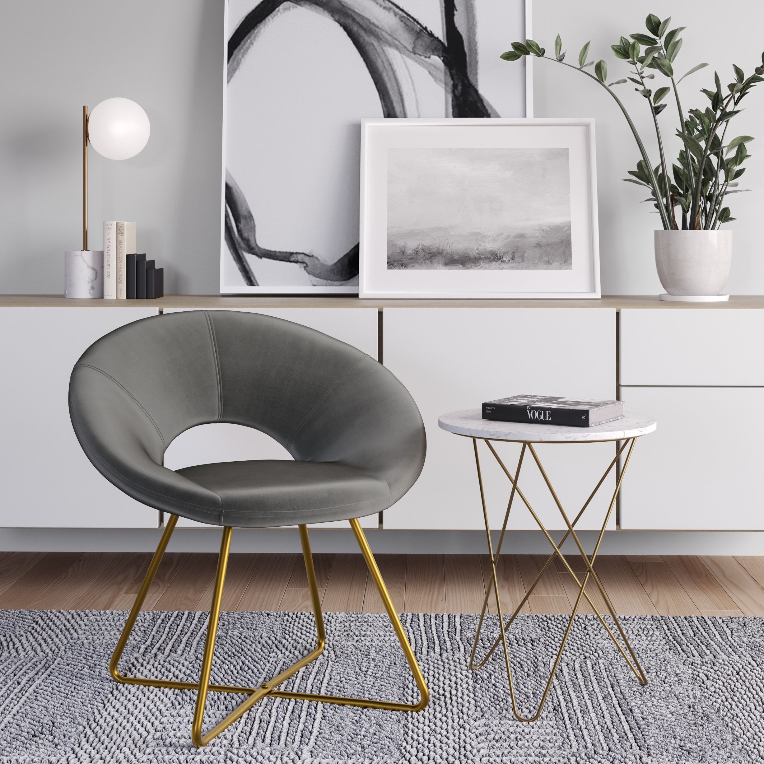 WYNDENHALL Laramie Mid Century Modern Accent Chair 19.3