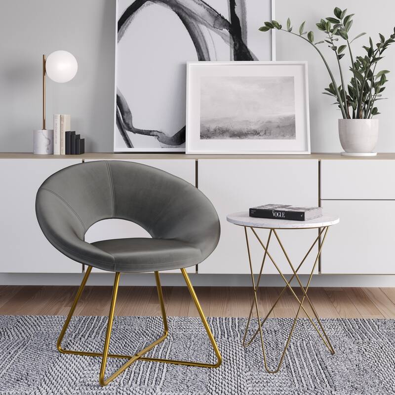 WYNDENHALL Laramie 24" Wide Mid Century Modern Accent Chair - 19.3" D x 26" W x 31.9"H - Grey