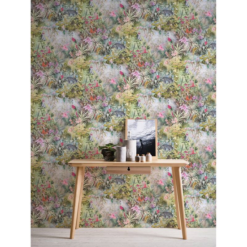 AS Creation Cordian Light Yellow Rainforest Landscape Wallpaper