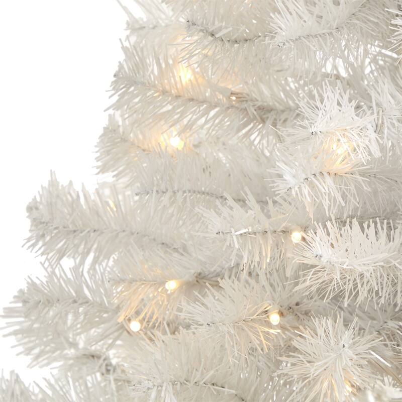 5' Pre-Lit Artificial Christmas Tree, Clear LED Lights - 5 Foot
