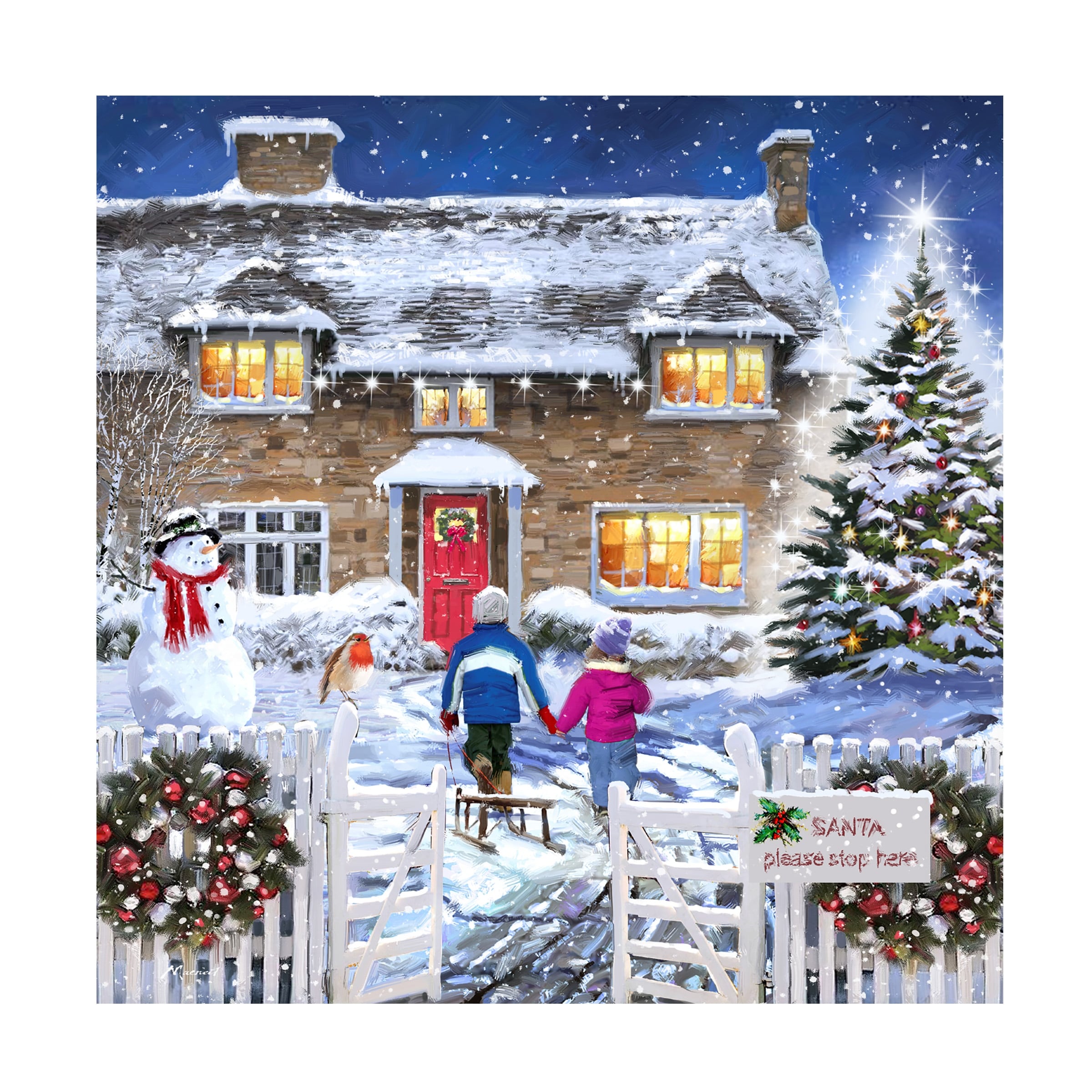The Macneil Studio 'Santa Stop Here' Canvas Art