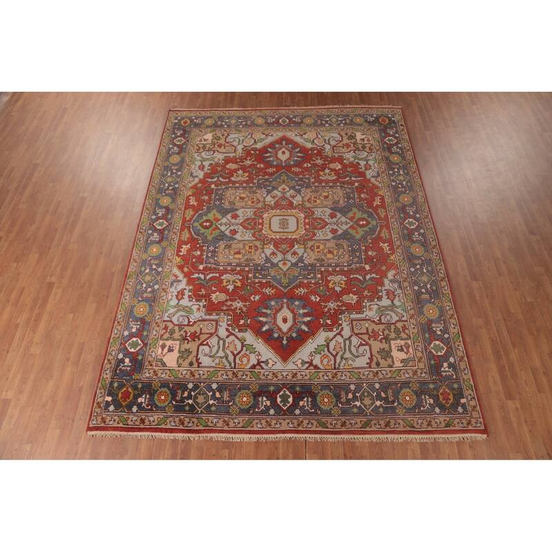 Heriz-Serapi Area Rug Handmade Wool Carpet - 8'11"x 11'10"