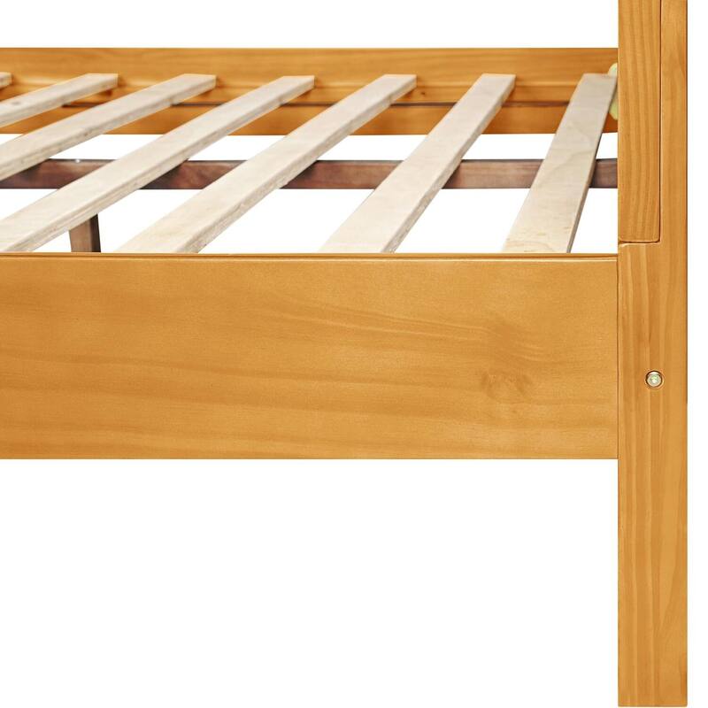 King Platform Bed Frame - Modern Low Profile Design, Solid Wood Slat Support, Easy Assembly, Oak Finish