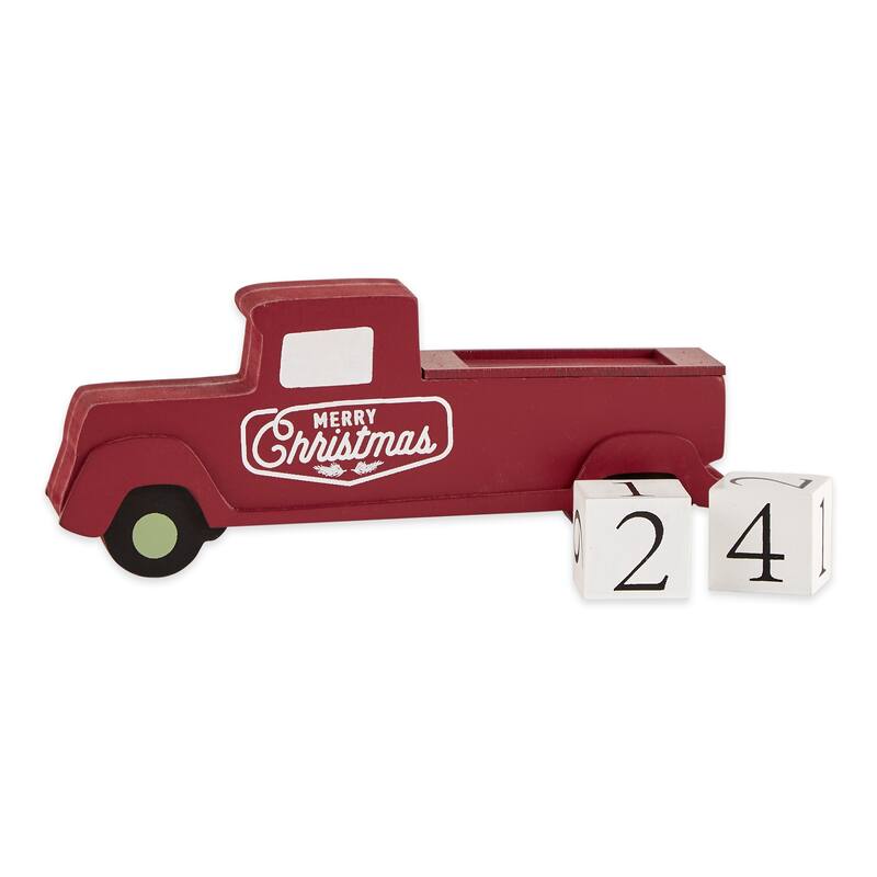 DII Christmas Tree Truck Tabletop Block Calendar - Block Truck Advent Calendar