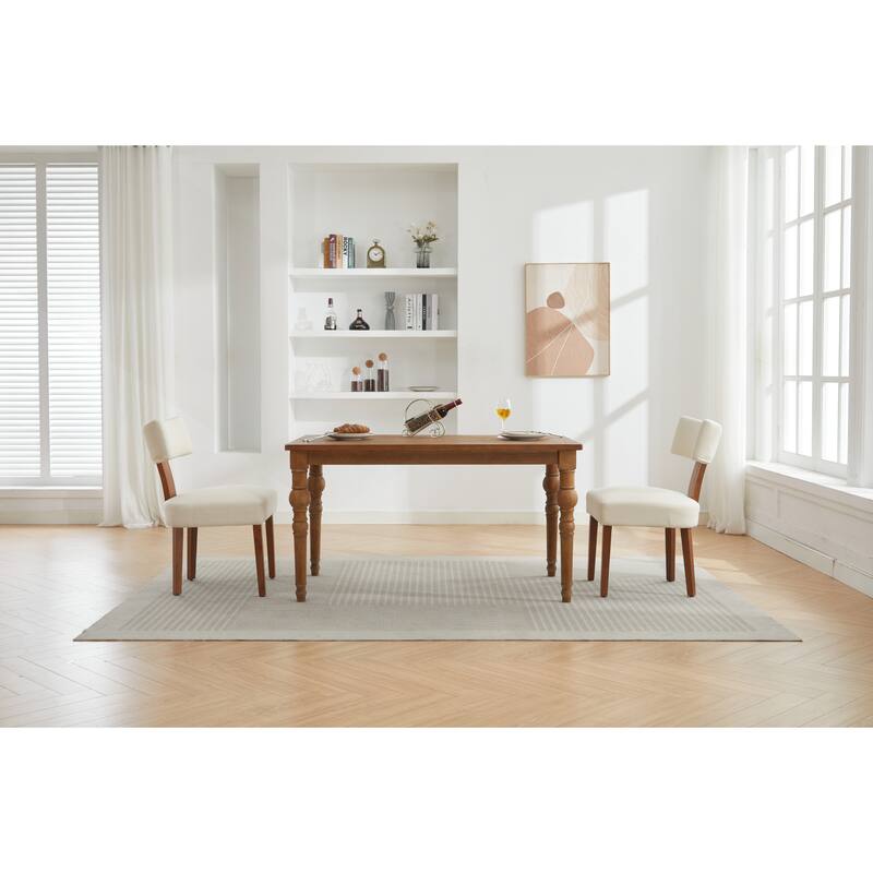 Set of 2 Fabric Modern Armless Dining Chairs