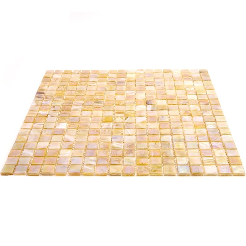 Apollo tile 12" x 12" Skosh Glossy Caramel Beige Glass Tile (18.69 sq ft/case) - 20 Pack