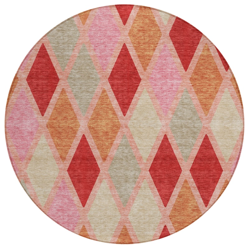 Machine Washable Indoor/ Outdoor Chantille Prism Diamond Rug