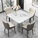 preview thumbnail 24 of 22, Modern Slate Kitchen Dining Table with Sintered Stone Top Metal Legs (Table Only) - 31.5x31.5x30 inch