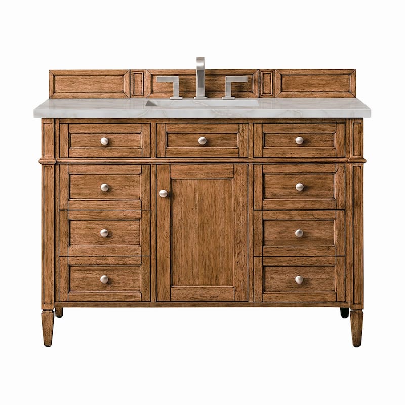 James Martin Vanities 650-V48-3VSL Brittany 48" Single Basin Poplar - Saddle Brown