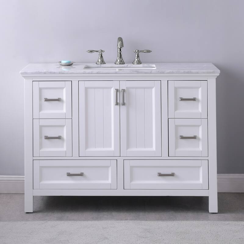 Altair Isla Single Bathroom Vanity Set and Aosta White Countertop without Mirror