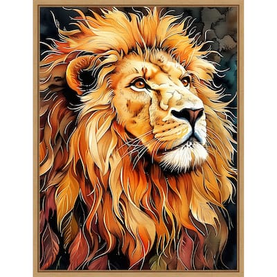Lion Mane by Justyna Jaszke Framed Canvas Wall Art