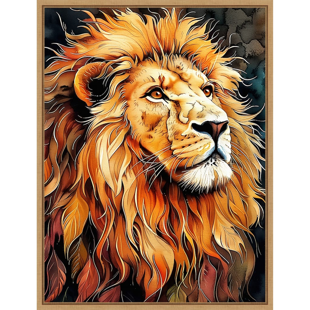 Lion Mane by Justyna Jaszke Framed Canvas Wall Art