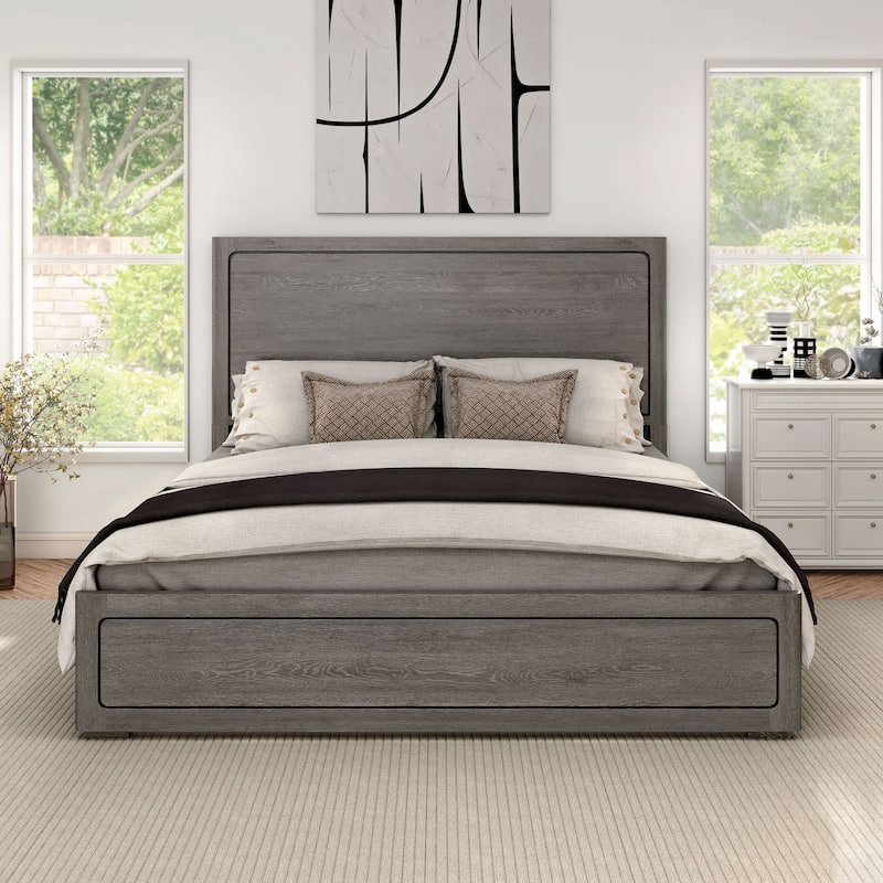 Furniture of America Sorelle Modern Solid Wood Panel Bed