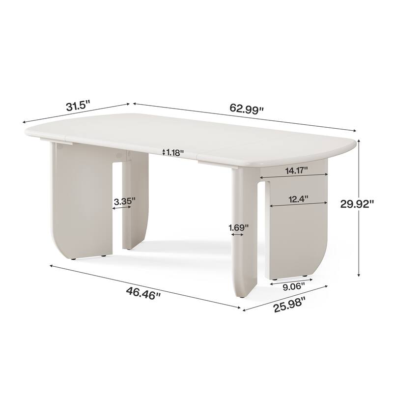 White Dining Table for 4-6 Person