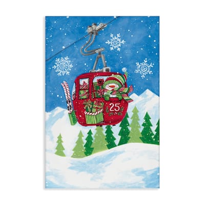 Stupell Snowman on Ski Lift Canvas Wall Art Design By Diane Kater