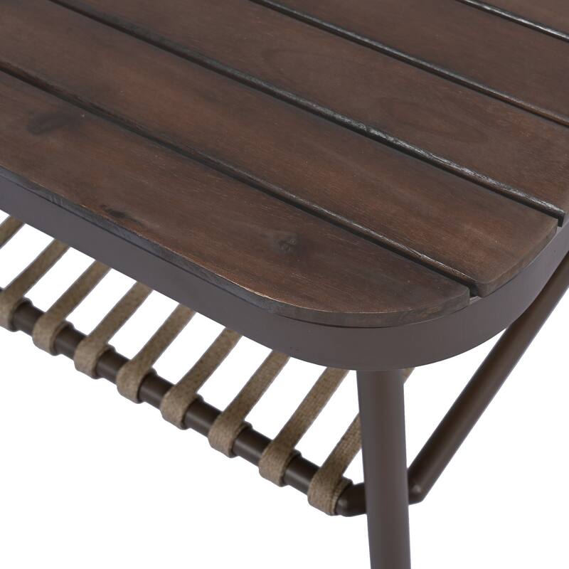 Christopher Knight Home - Elias 4-Piece Patio Conversation Set with Woven Rope Backrest and Coffee Table