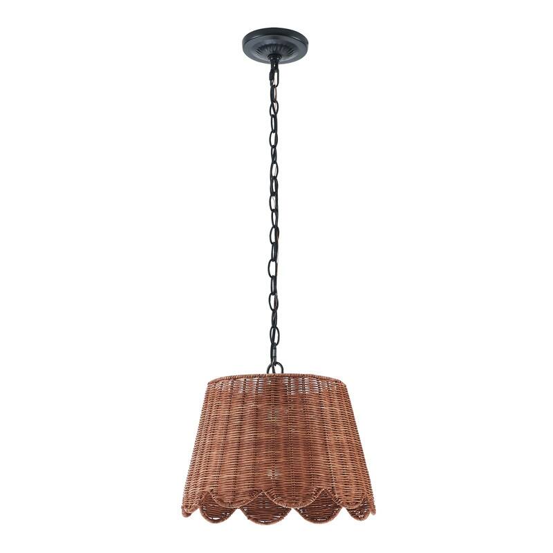 KAWOTI 51.5" 1-light Rattan Pendant Light - W14" x H11" (Max height: 51.5")