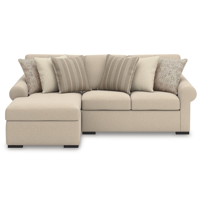 Signature Design by Ashley LadyMae Beige 2-Piece Sectional with Chaise - 102" W x 69" D x 40" H