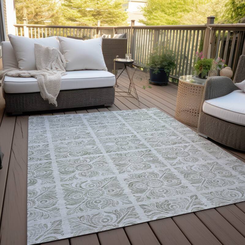 Machine Washable Indoor/ Outdoor Chantille Mosaic Rug