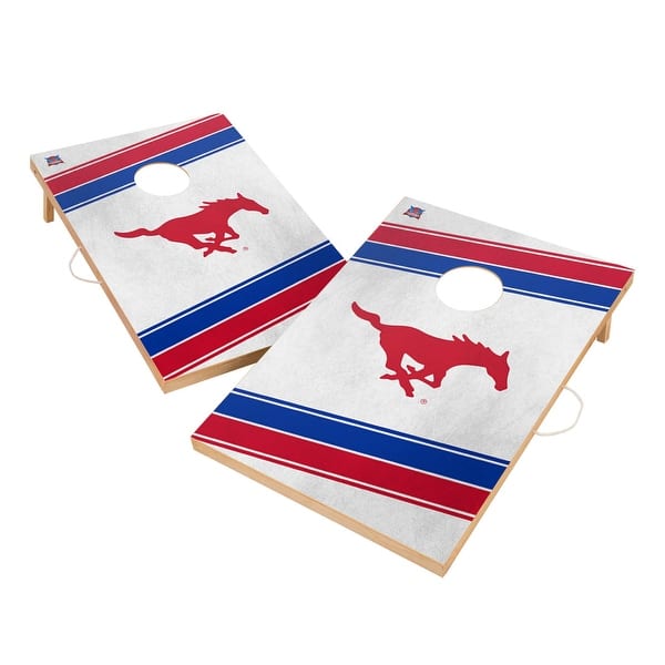 slide 2 of 5, Southern Methodist University Mustangs SMU 2x4 Tailgate Cornhole Boards Include Carrying Case