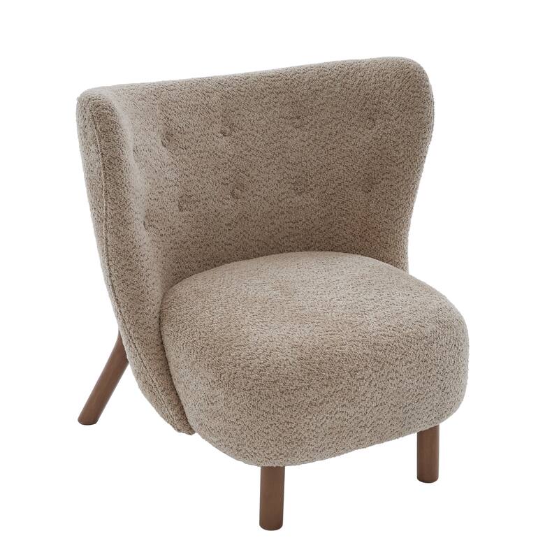 Scott Living - Aurora Modern Upholstered Accent Chair with High-Resilience Seat Cushion, Sculptural Backrest & Solid Wood Legs