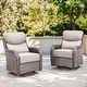 preview thumbnail 82 of 187, Outdoor Patio Sofa Swivel Chair with 6-Inch Thick Cushions Set 2PCS Swivel Chair - Brwon Wicker Beige Cushion