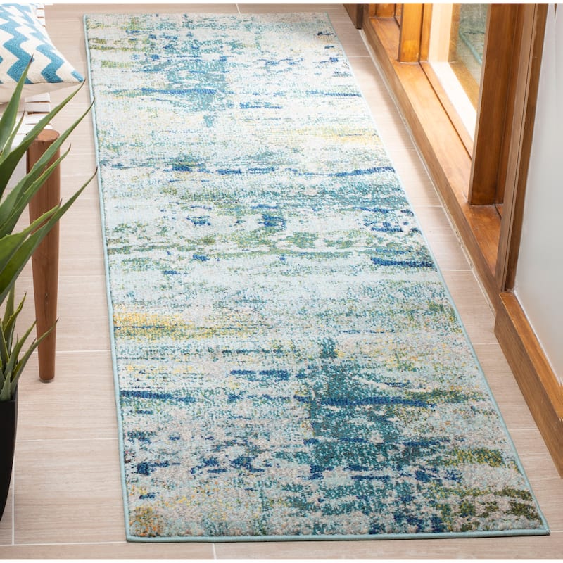 SAFAVIEH Monaco Diyana Boho Rug - 2'2" x 8' Runner - Blue/Grey