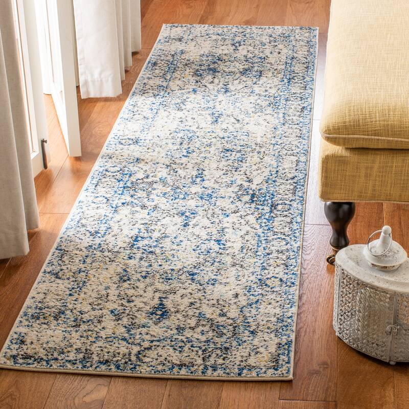 SAFAVIEH Madison Snowflake Medallion Rustic Farmhouse Distressed Rug - 2'3" x 10' Runner - Grey/Ivory - Runner