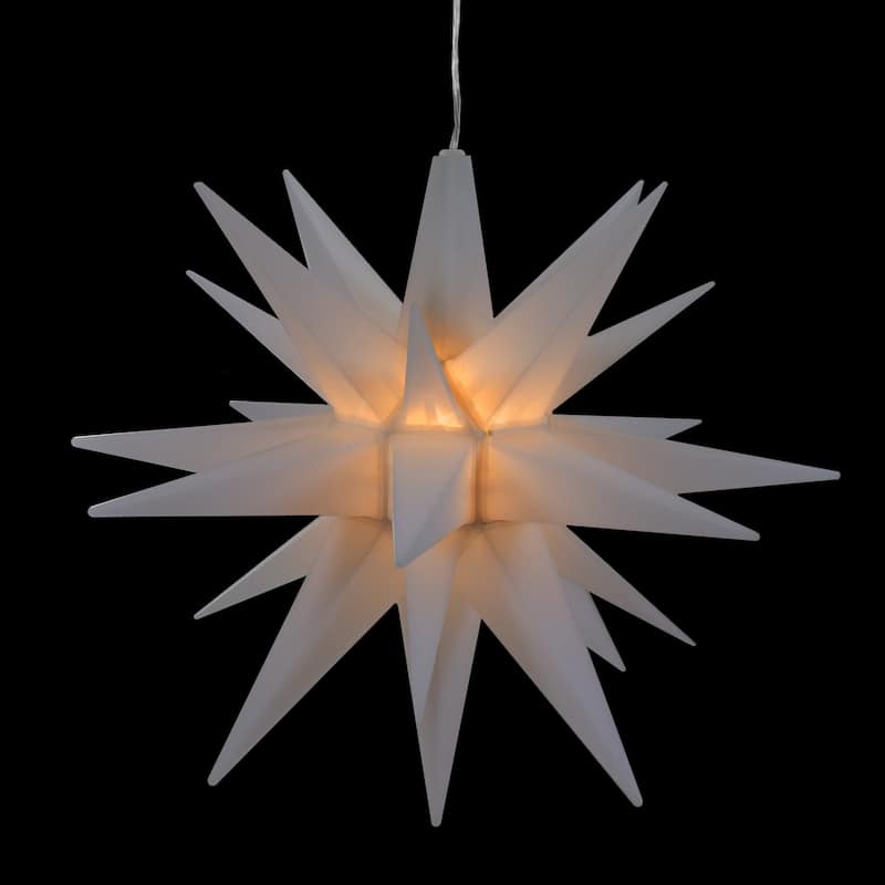12" White LED Lighted Moravian Star Christmas Decoration