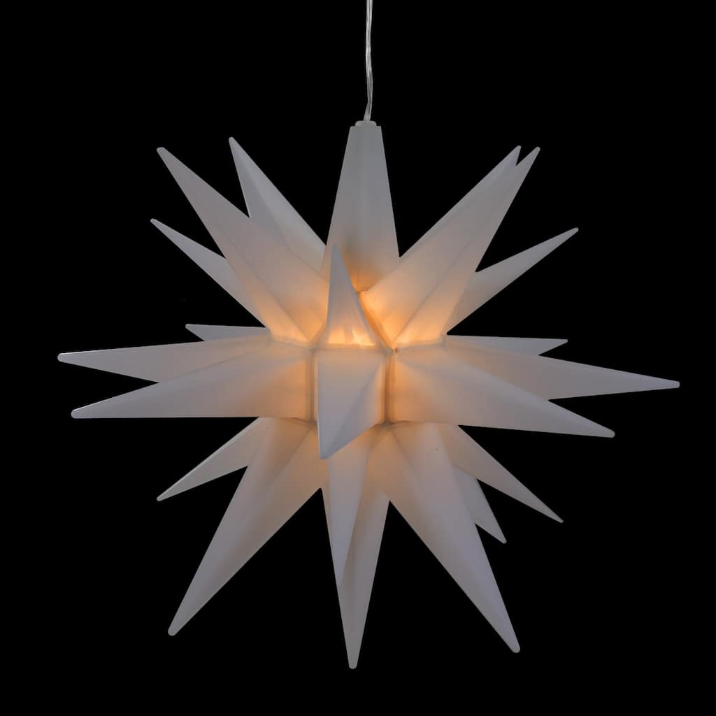 LED Lighted Moravian Star Christmas Decoration - 12" - Warm White - 16' Clear Wire