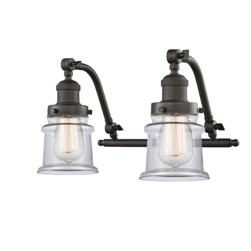 Innovations Lighting Small Canton 2 Light 18" Wide Bathroom Vanity - Oil Rubbed Bronze / Clear