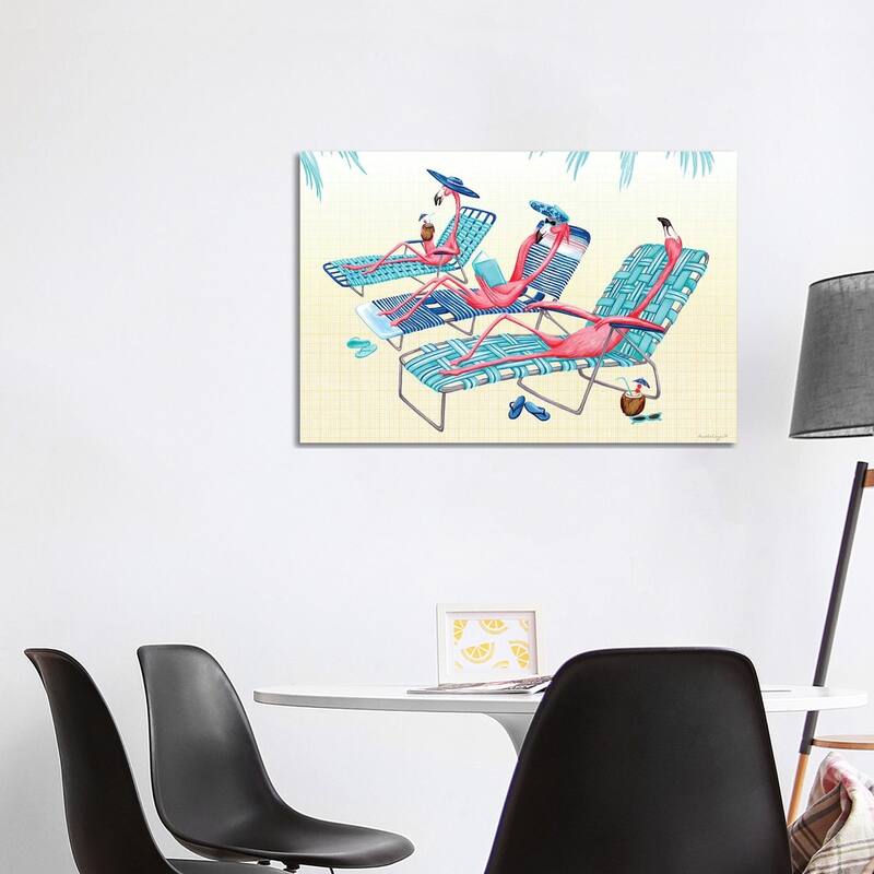 iCanvas "Flamingos Beach" by Amelie Legault Canvas Print - 26x40x1.5