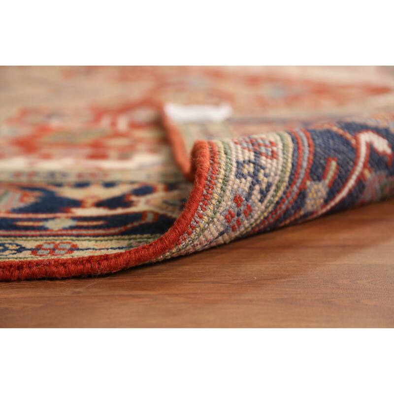 Medallion Heriz Serapi Indian Rug Hand-Knotted Oriental Wool Carpet - 7'11" x 9'9"